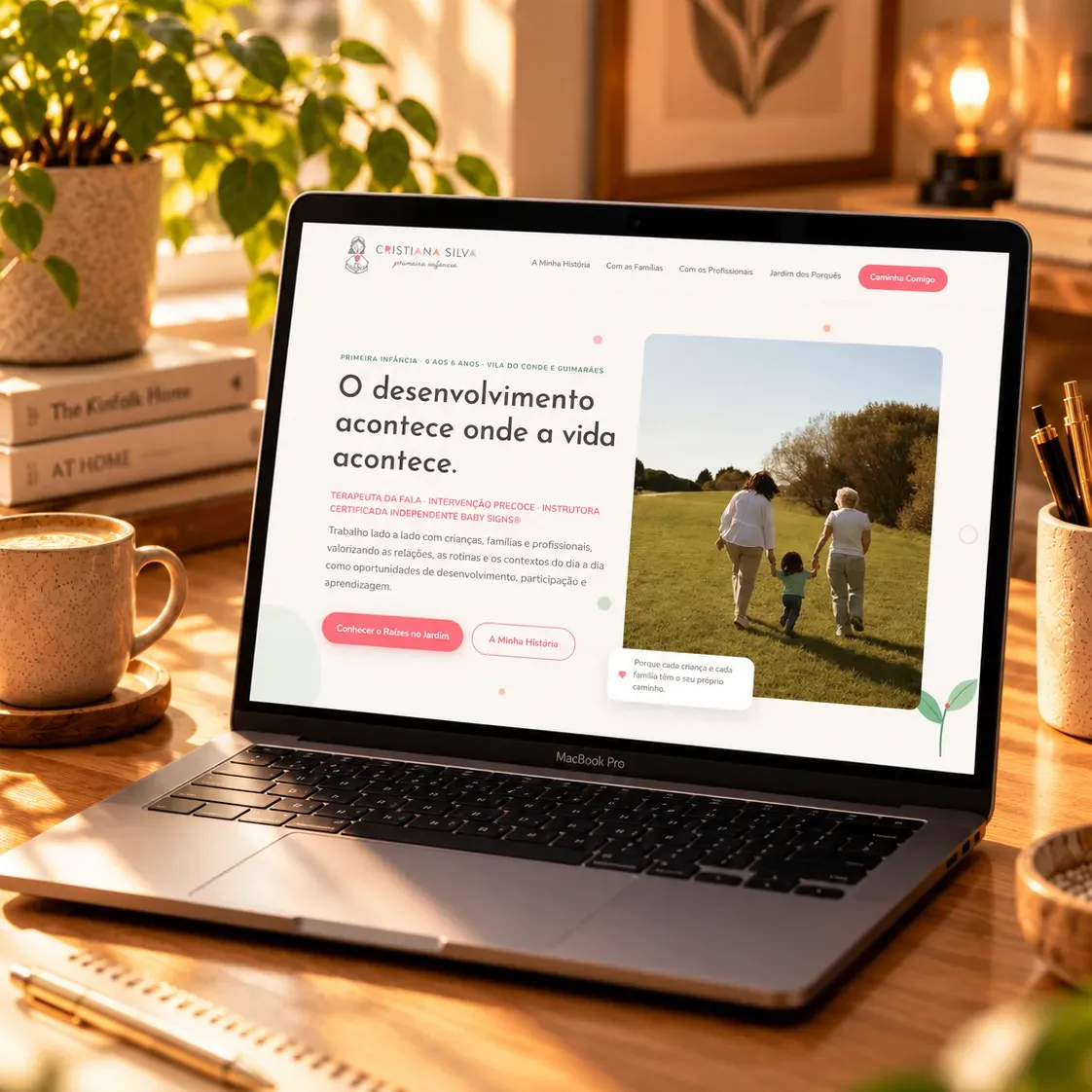 Website institucional e plataforma de inscrições para terapeuta de Intervenção Precoce, Primeira Infância por Ângelo Studio